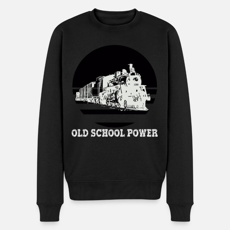 train - Männer Premium Bio Pullover - Schwarz