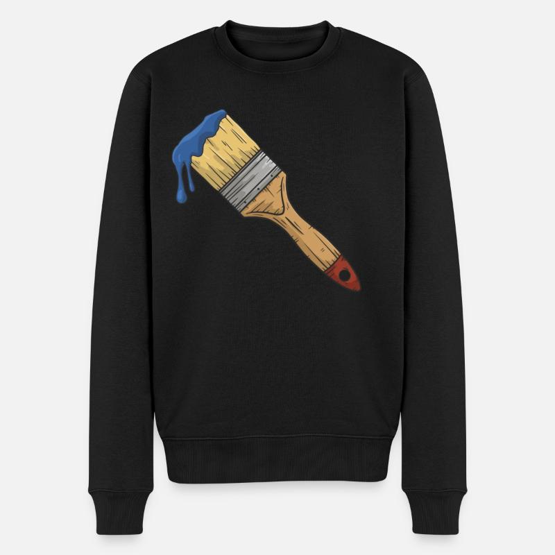 Pinceau avec de la peinture - Pull Premium bio Homme - noir