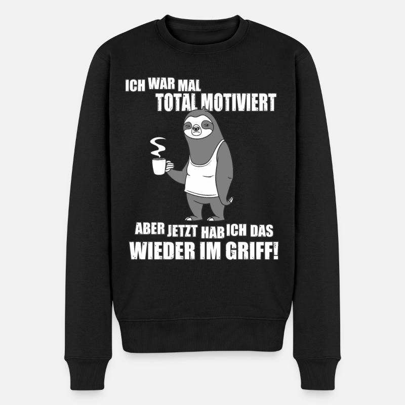 Ich war mal total motiviert - Männer Premium Bio Pullover - Schwarz