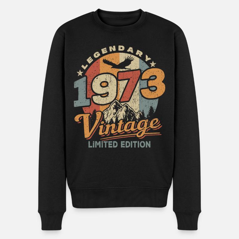 Geburtstag 1973 - 50 Jahre - Männer Premium Bio Pullover - Schwarz
