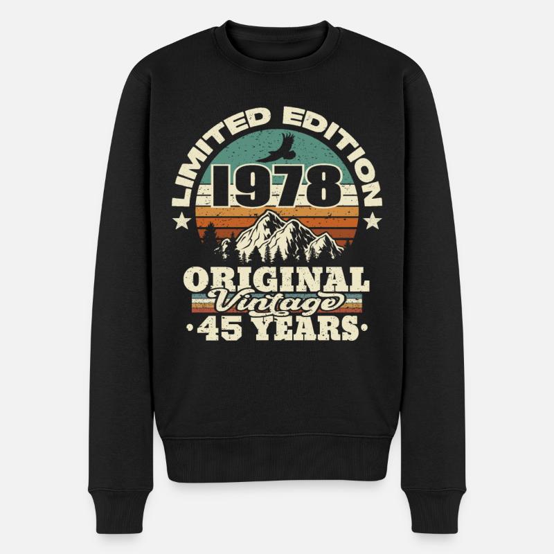 original vintage 1978 geboren - 45 Jahre alt - Männer Premium Bio Pullover - Schwarz