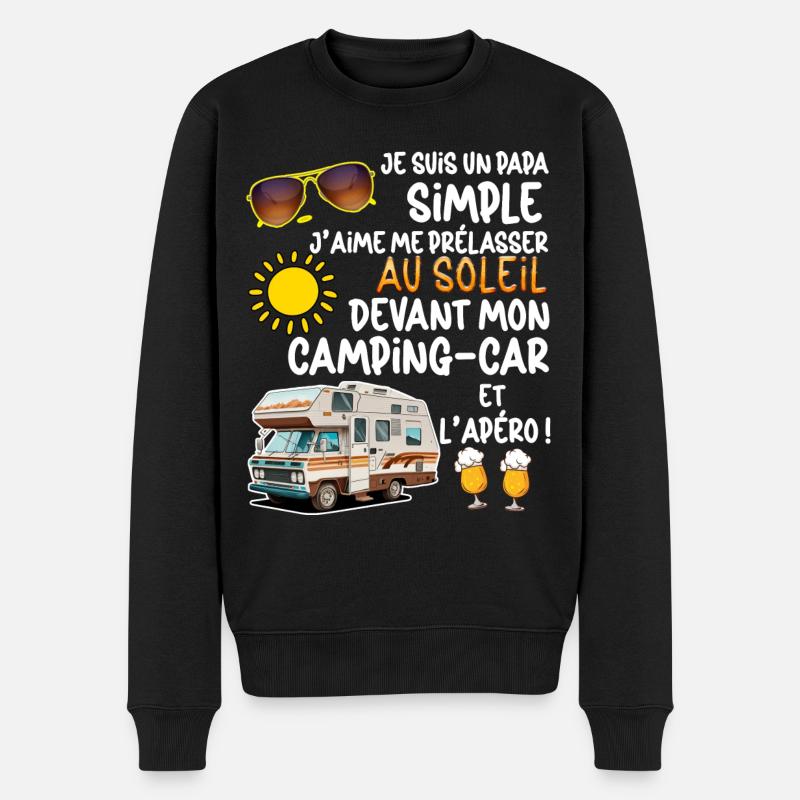 Mon papa Simple A un Camping-car il Est Cool - Pull Premium bio Homme - noir