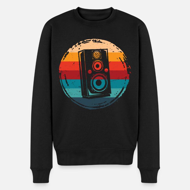 Haut-parleur Retro Grunge Circle - Pull Premium bio Homme - noir