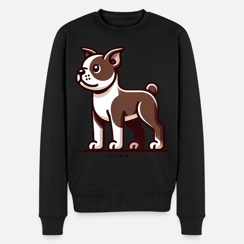 Dessin animé Boston Terrier Graphique - Pull Premium bio Homme - noir