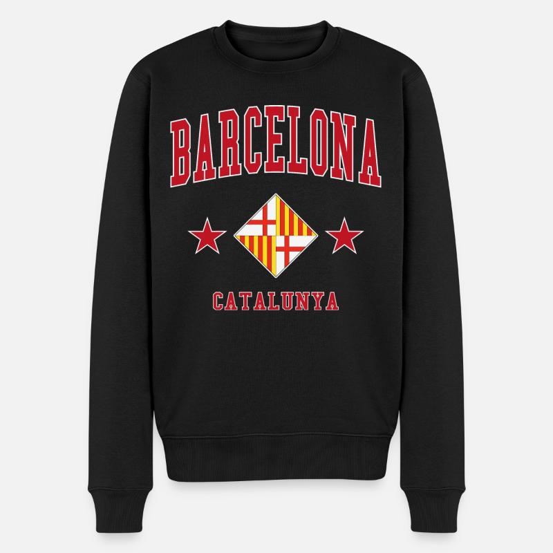 Barcelona Catalunya - Männer Premium Bio Pullover - Schwarz