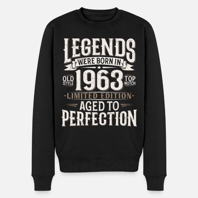 Né en 1963 Legends Cadeau d’anniversaire - Pull Premium bio Homme - noir