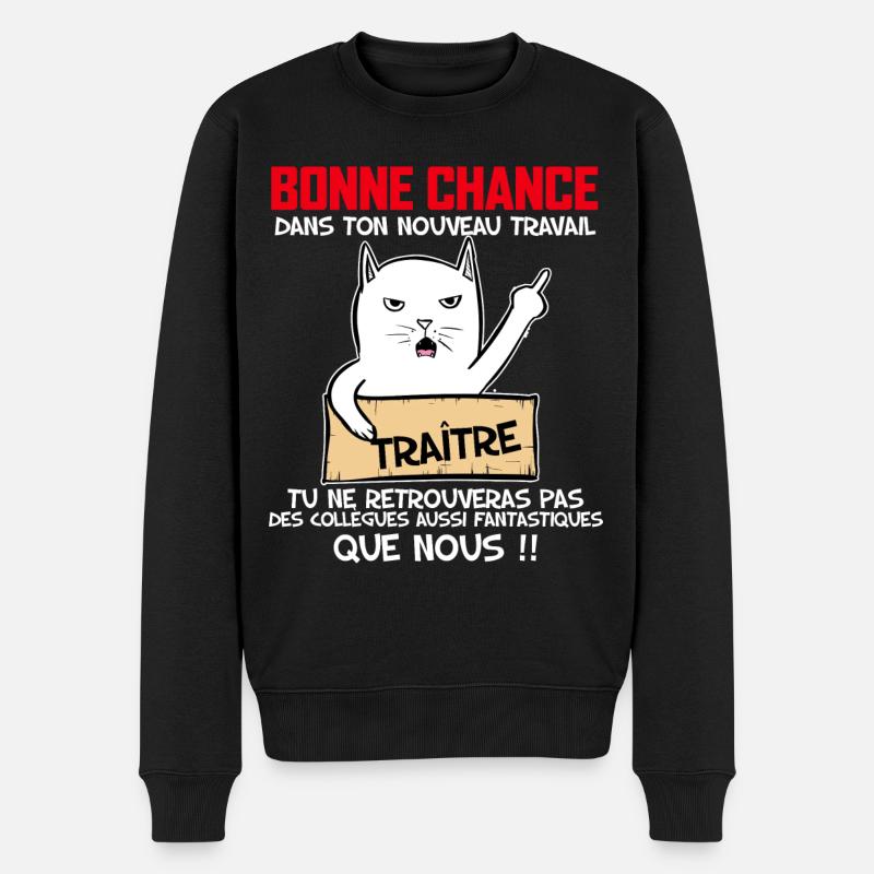 Collègue Message Départ Humour - Pull Premium bio Homme - noir