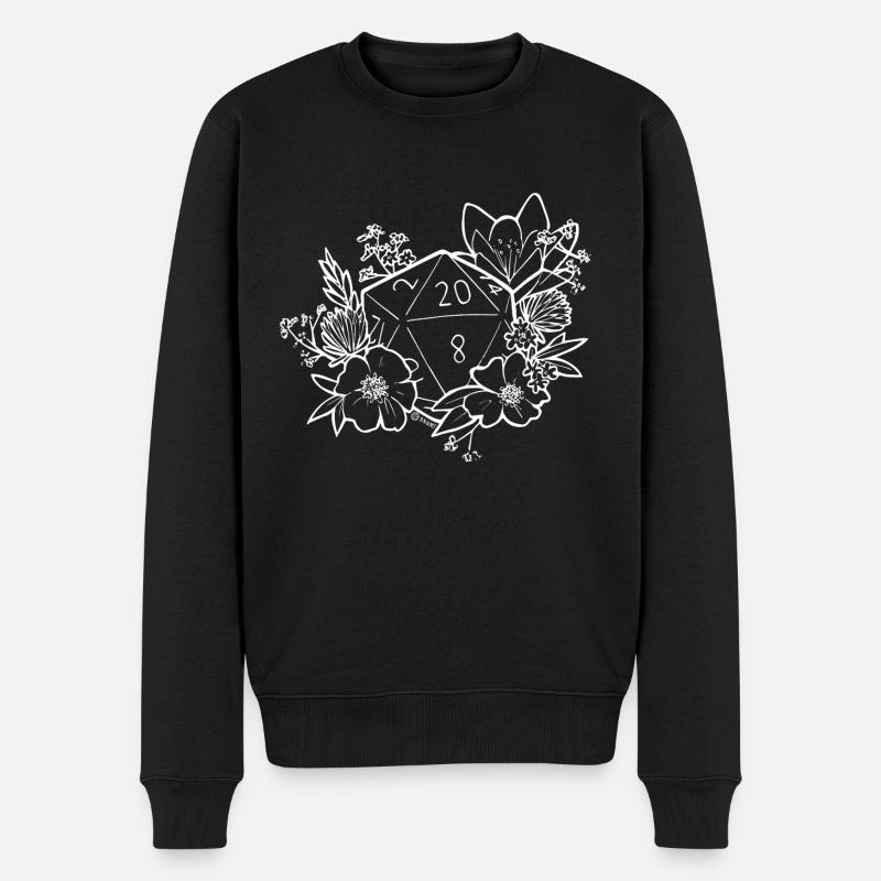 DUNGEONS 'n' FLOWERS - WEIß - Männer Premium Bio Pullover - Schwarz