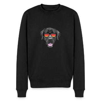 Deutschland Deutschlandfahne Süßer Hund Geschenk - Männer Premium Bio Pullover - Schwarz - Vorne - Nico (187cm)