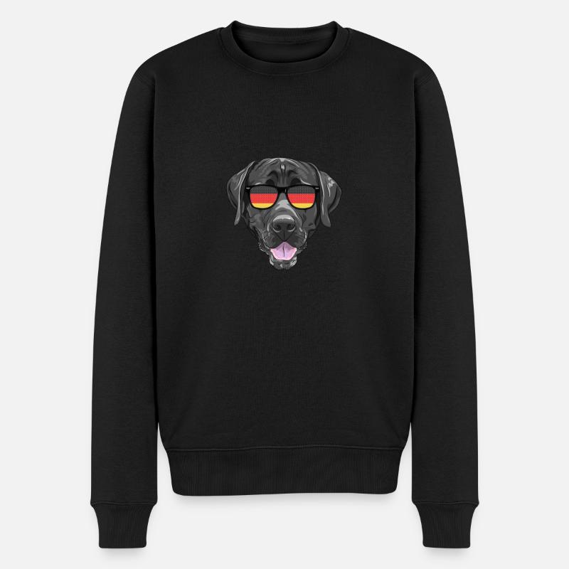 Deutschland Deutschlandfahne Süßer Hund Geschenk - Männer Premium Bio Pullover - Schwarz