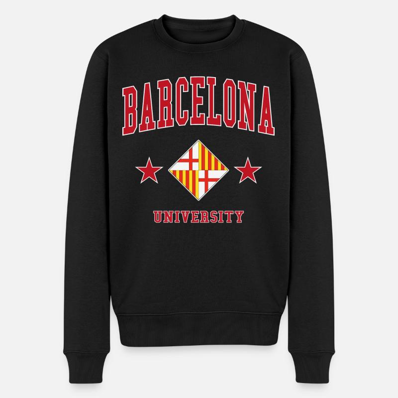 Barcelona University - Männer Premium Bio Pullover - Schwarz