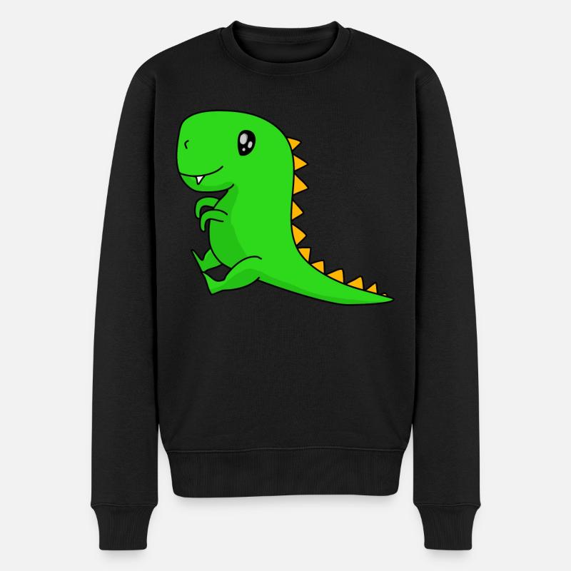 Dinosaurier - Männer Premium Bio Pullover - Schwarz