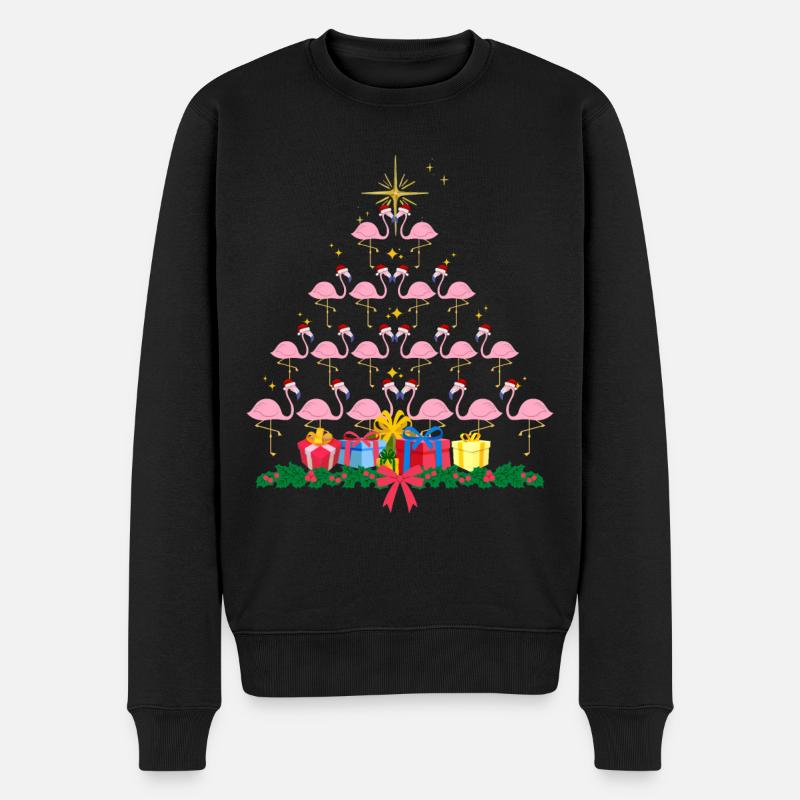 Flamingo-Weihnachten. Weihnachtsgeschenk - Männer Premium Bio Pullover - Schwarz