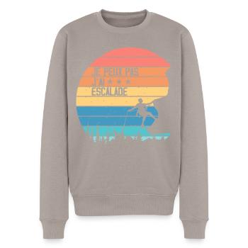 Je Peux Pas J'ai Escalade - Pull Premium bio Homme - taupe - Devant - Nico (187cm)