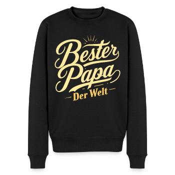 Bester Papa - Männer Premium Bio Pullover - Schwarz - Vorne - Nico (187cm)