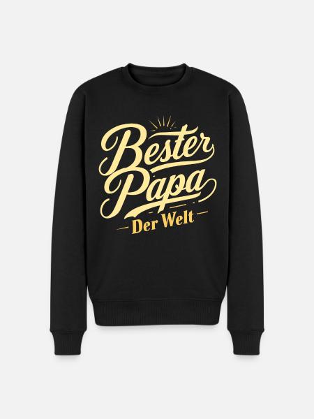 Bester Papa - Männer Premium Bio Pullover - Schwarz