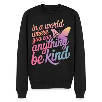 Schmetterling Monarchfalter Bunt Schmetterlinge - Männer Premium Bio Pullover - Schwarz - Vorne - Nico (187cm)
