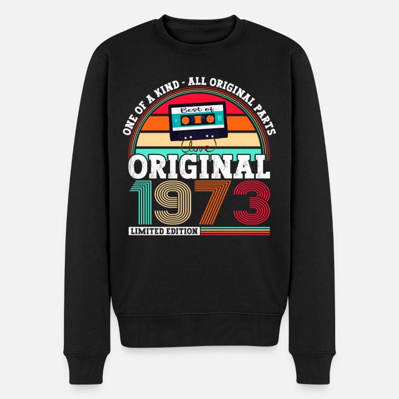 Original 1973 49. Geburtstag Geschenk Herren - Männer Premium Bio Pullover - Schwarz