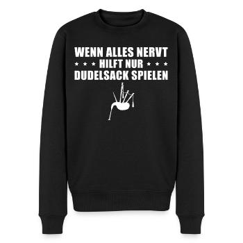 Dudelsack Wenn alles nervt Sackpfeife - Männer Premium Bio Pullover - Schwarz - Vorne - Nico (187cm)