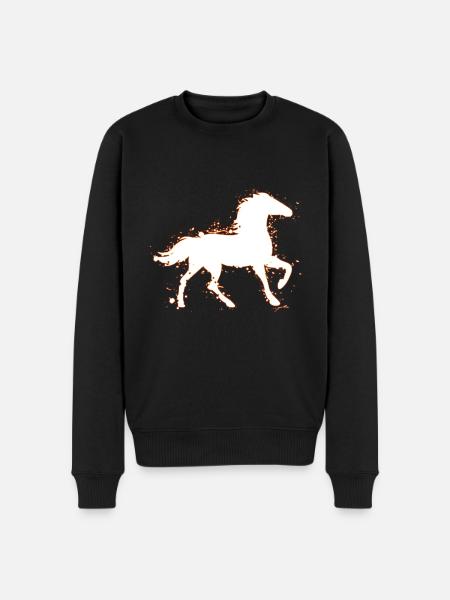 Pferd Pferde - Männer Premium Bio Pullover - Schwarz