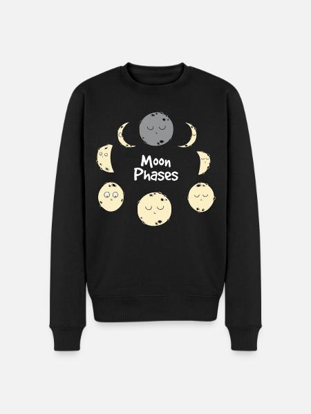 Moon Phases - Men's Premium Organic Jumper - black