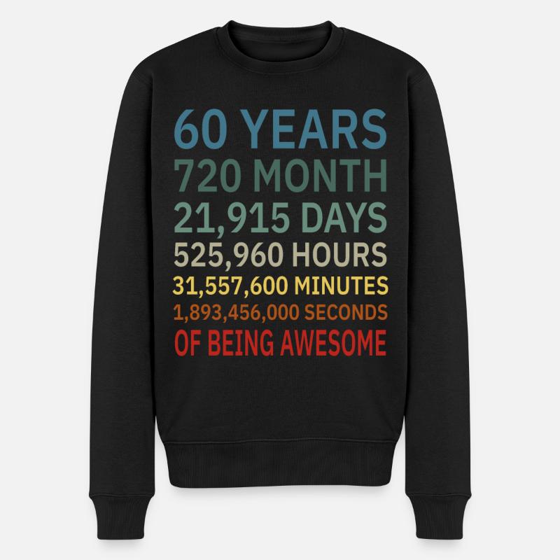 60 ans - Pull Premium bio Homme - noir