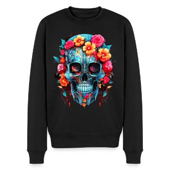 Cyborg Skull Robot Android Sugar Skull - Pull Premium bio Homme - noir - Devant - Nico (187cm)