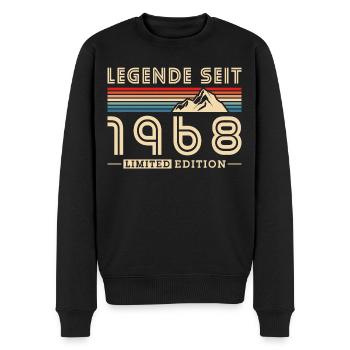 Geboren 1968 Jahrgang Berge Vintage Geburtstag - Männer Premium Bio Pullover - Schwarz - Vorne - Nico (187cm)