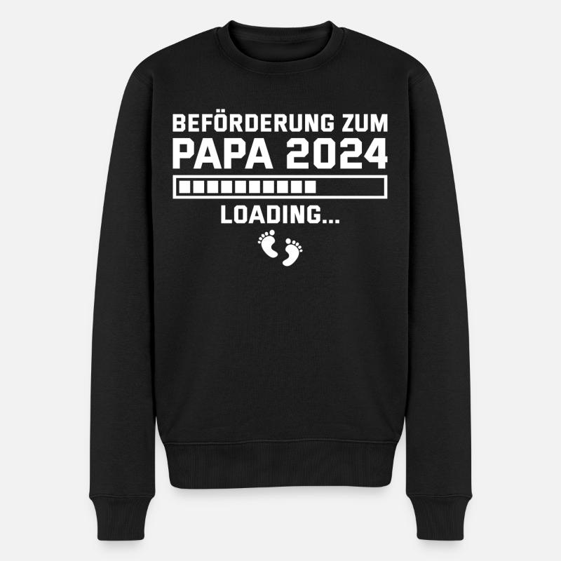 Beförderung zum Papa 2024 Vater - Männer Premium Bio Pullover - Schwarz