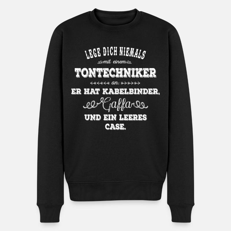 Tontechniker - Gaffa & Case Edition - weiß - Männer Premium Bio Pullover - Schwarz