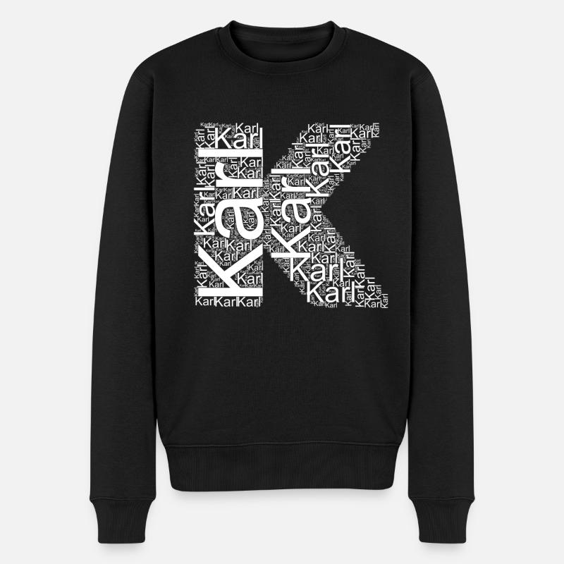 Karl Vorname als Wortwolke - Männer Premium Bio Pullover - Schwarz