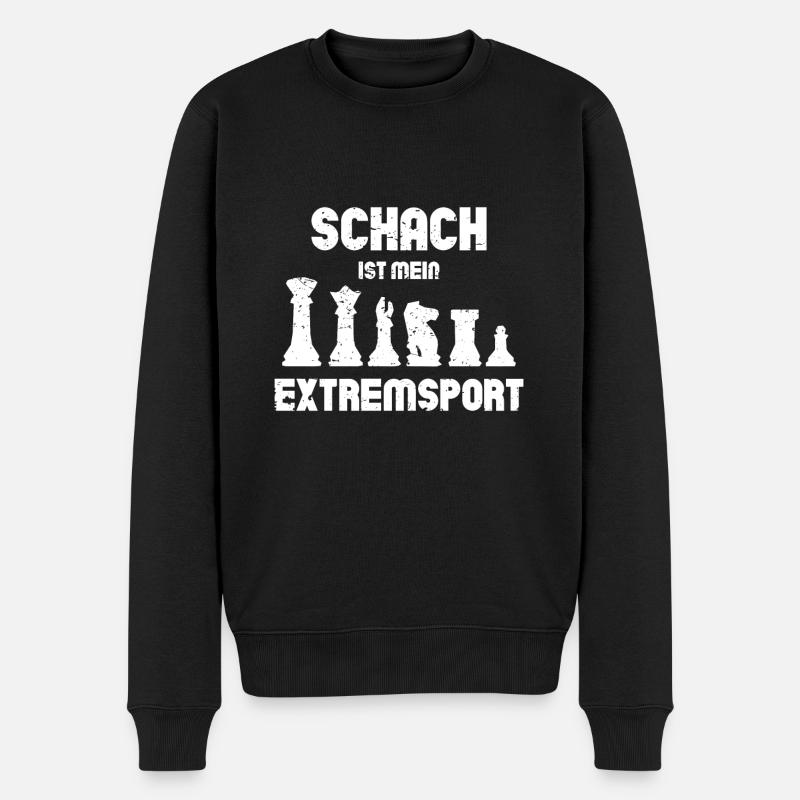 Schachspieler Schach ist mein Extremsport - Männer Premium Bio Pullover - Schwarz