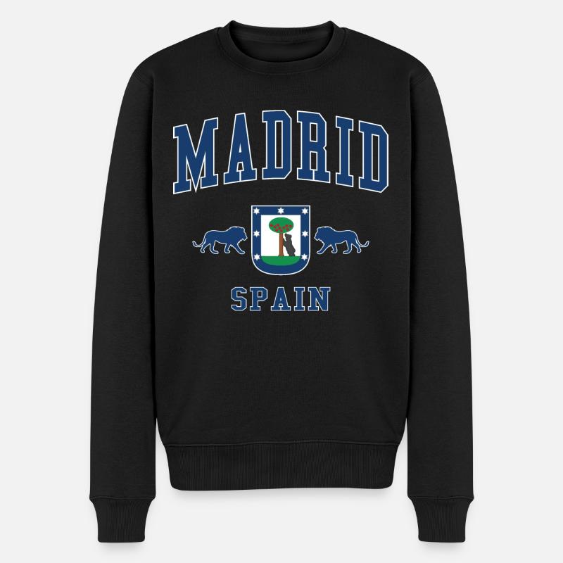 Madrid - Männer Premium Bio Pullover - Schwarz