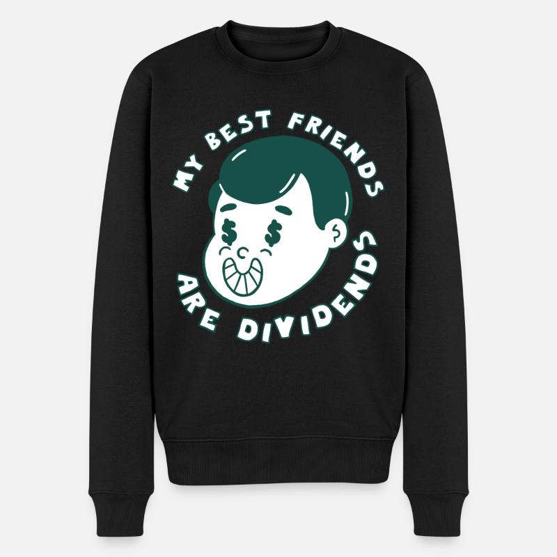 Dividende Aktien My Best Friends Are Dividends - Männer Premium Bio Pullover - Schwarz