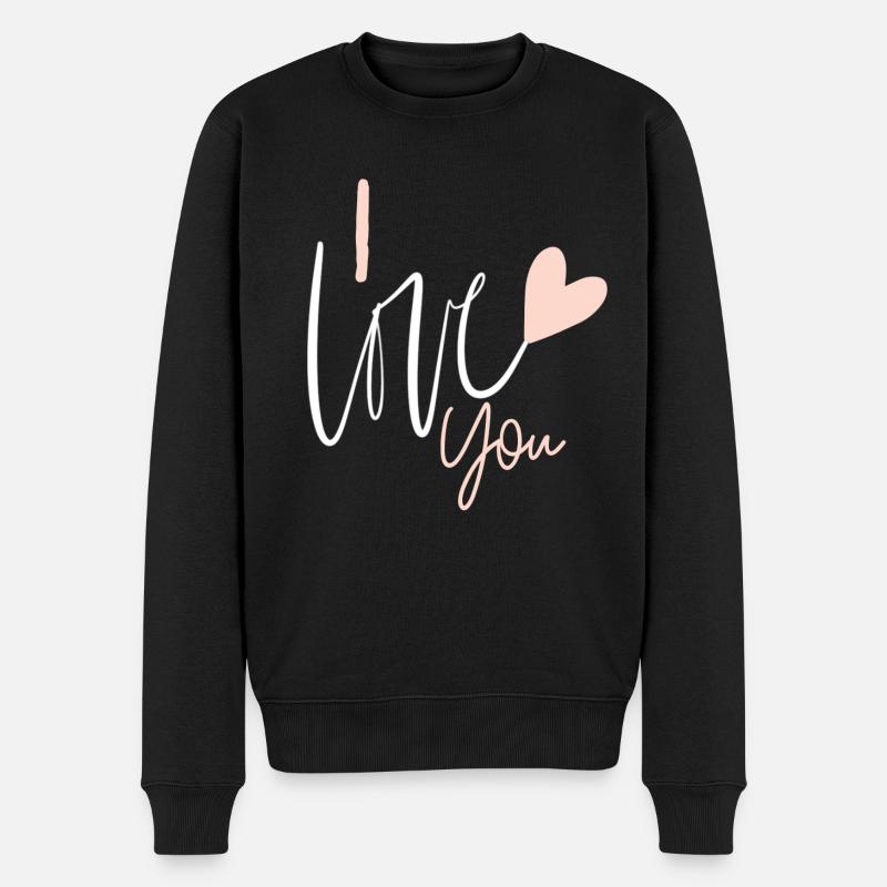 I love you - Pull Premium bio Homme - noir