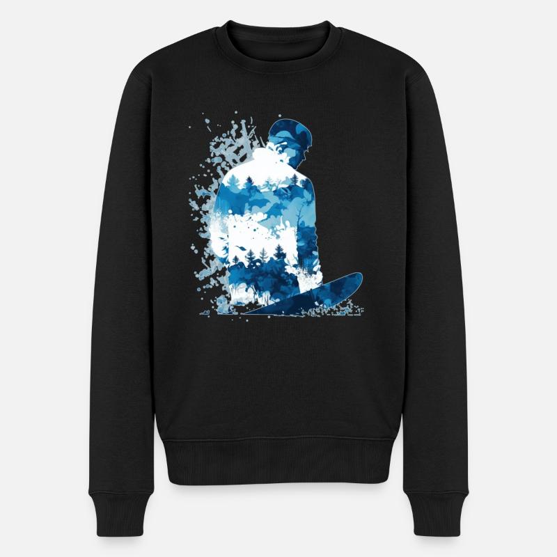 Snowboarder Abstract - Pull Premium bio Homme - noir