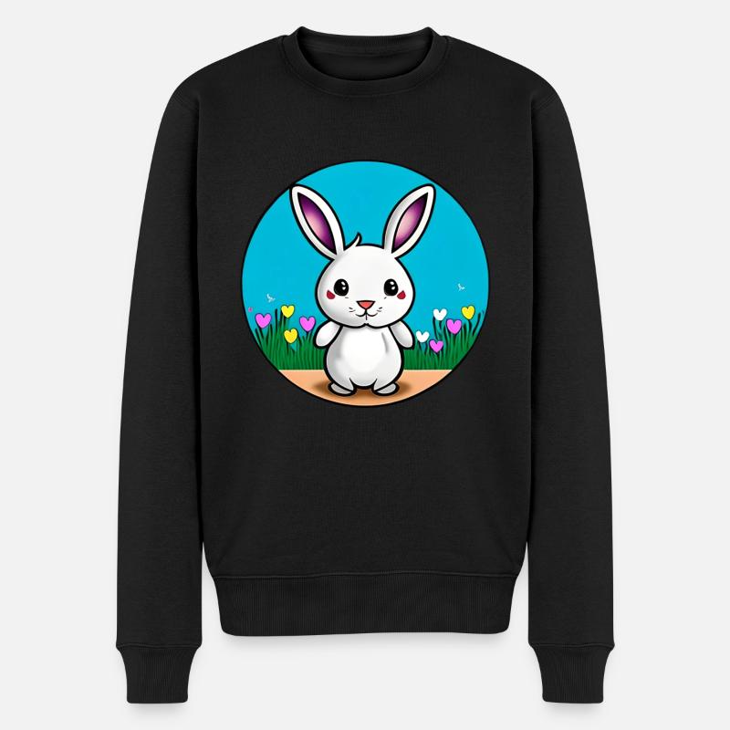 Kleiner Hase Osterhase - Männer Premium Bio Pullover - Schwarz