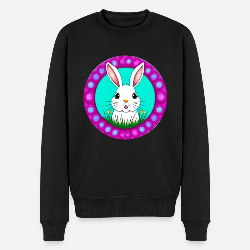 Ostern mit Osterhase - Männer Premium Bio Pullover - Schwarz