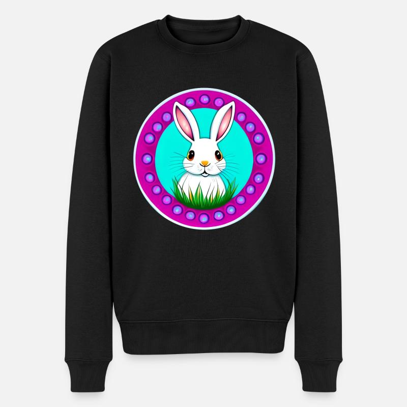 Hase zu Ostern - Männer Premium Bio Pullover - Schwarz