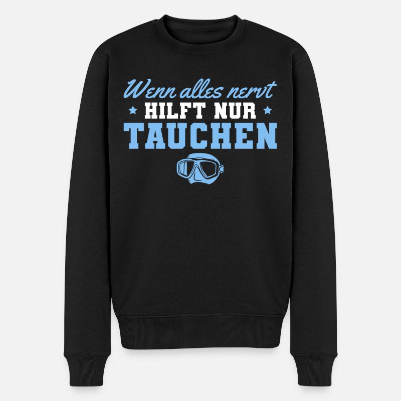 Tauchen Tauchsport Taucher - Männer Premium Bio Pullover - Schwarz