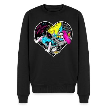 Saint Valentin - Bonne Quarantaine - Pull Premium bio Homme - noir - Devant - Nico (187cm)