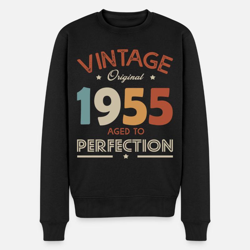 67 Jahre altes Vintage 1955 Geburtstagsgeschenk - Männer Premium Bio Pullover - Schwarz