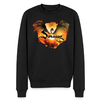Der Hobbit Smaug Über Esgaroth Feuer-Design - Männer Premium Bio Pullover - Schwarz - Vorne - Nico (187cm)