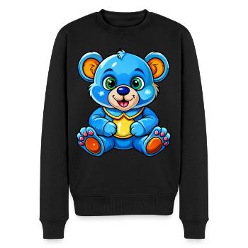 Teddy bleu - Pull Premium bio Homme - noir - Devant - Nico (187cm)