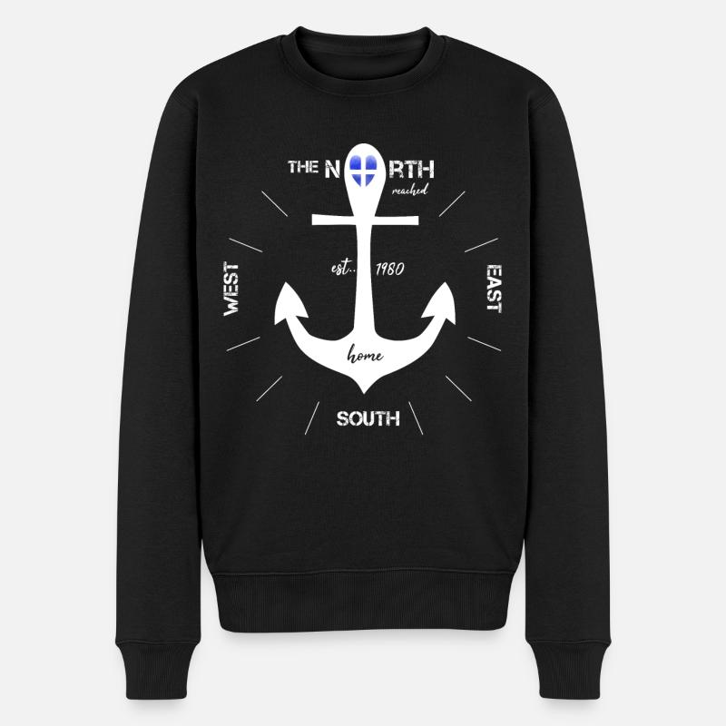 Anker Finnland Helsinki - Männer Premium Bio Pullover - Schwarz
