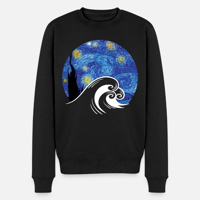 Van Gogh - Männer Premium Bio Pullover - Schwarz