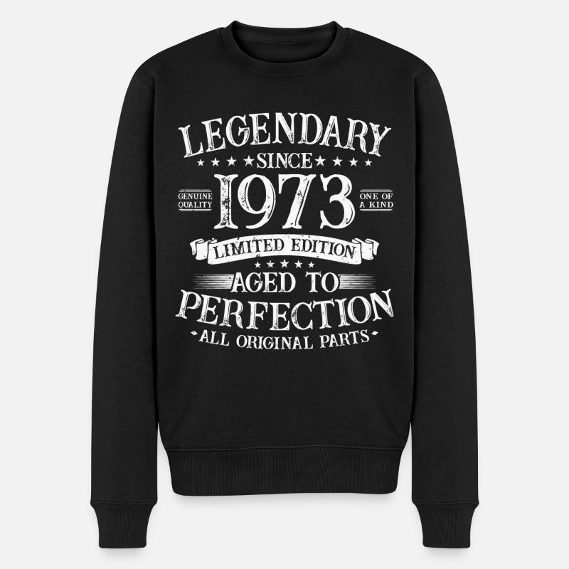 Legendär seit 1973 Jahrgang Geburtstag Geschenk - Männer Premium Bio Pullover - Schwarz