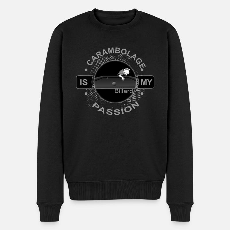 Carambolage Billard is my passion, Billard Fuchs - Männer Premium Bio Pullover - Schwarz