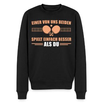 Tischtennis Spieler Einer von uns spielt besser - Männer Premium Bio Pullover - Schwarz - Vorne - Nico (187cm)