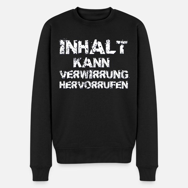 Inhalt kann Verwirrung - Männer Premium Bio Pullover - Schwarz
